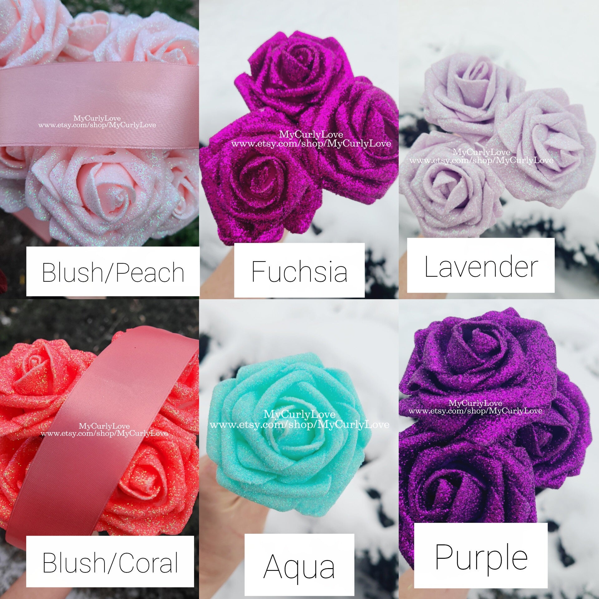 Floral Glitter Roses Bouquet. Comes with two gold butterflies. Banner and Lights are additional. See selection.