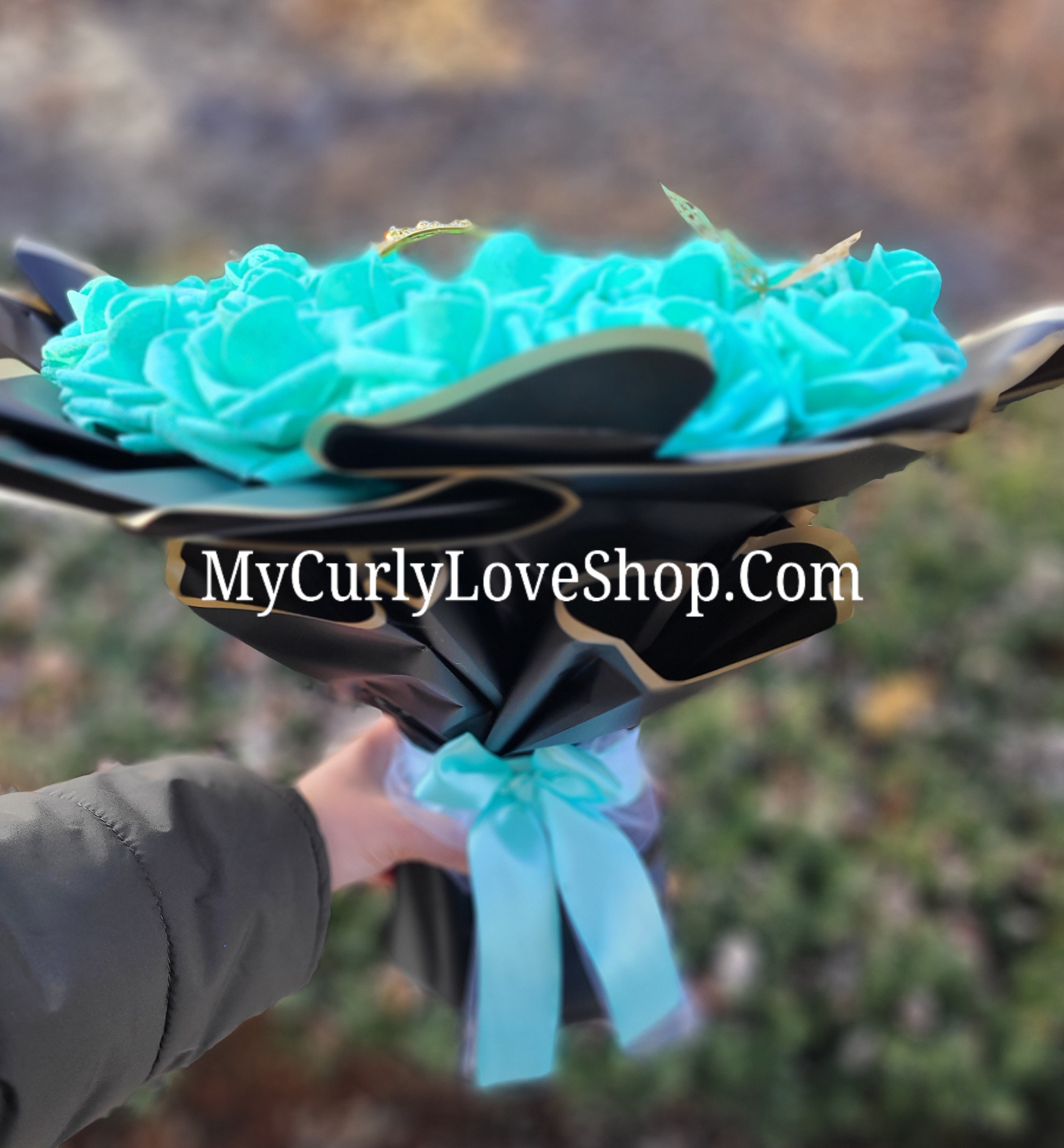 Glitter Roses Bouquet: Tiara and Butterfly Included (Tiara and Butterfly Shape Can Vary Depending on Availability) Banner and Lights are additional.